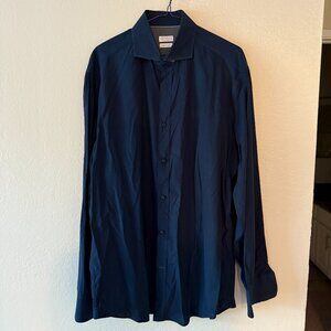 Brunello Cucinelli Men's Button Down Shirt Basic Fit Size XL Navy